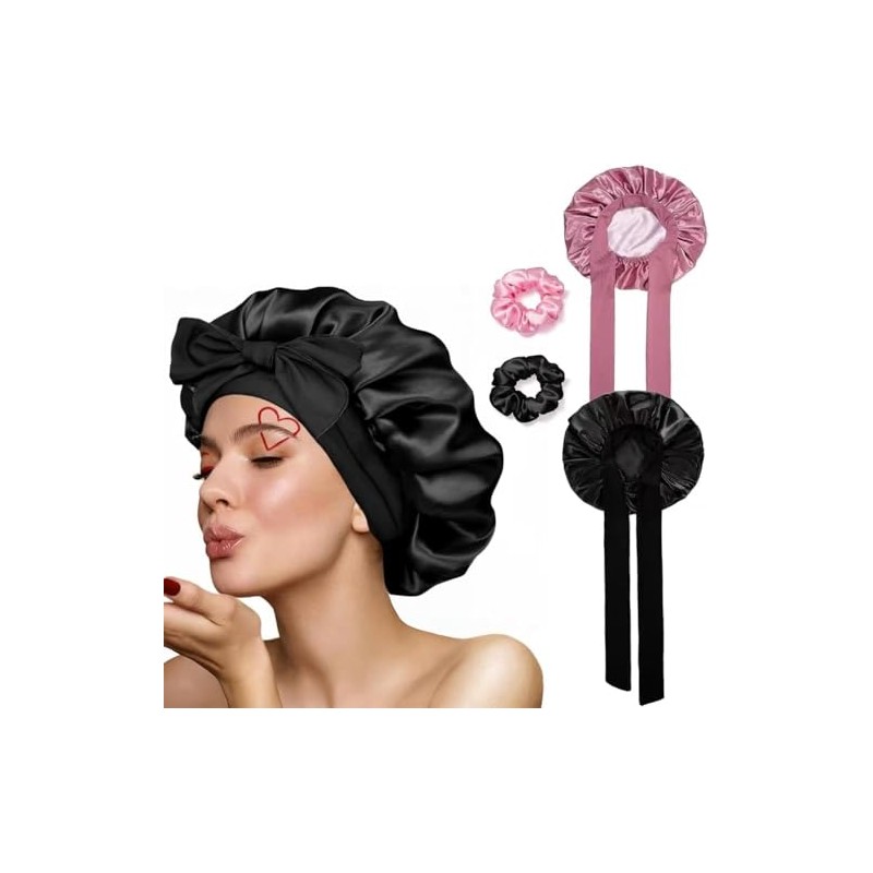 Gorro de Pelo Rizado de Satén, 4PCS Gorro de Seda