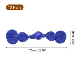 uxcell Chinese Knots Frog Buttons Closure Sewing Fasteners, 10 Pairs Faux Pearl Chinese Closure Buttons for DIY Cheongsam Tang Suit Cloak Coats Bridal Costumes Outfit (Sapphire Blue)