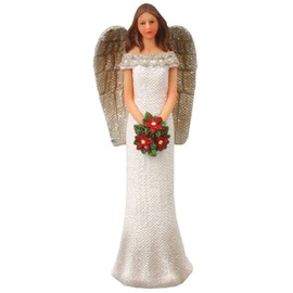 The Healing Corner Sparkling Angel Resin Silver Highlights Christmas Wreath Angel Gift