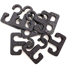 Seilhaken 8 Stück – zum Aufhängen von Kleidung, Lichterketten, Taschen & mehr – für Schnüre & Leinen bis 3  mm – ideal für Camping, Haushalt & Outdoor – Größe S, schwarz