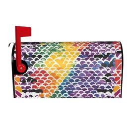 YYHWHJDE letterbox cover waterproof oxford cloth Fits standard or large size mailboxes Gay Pride Rainbow Pattern picture 21x18 in