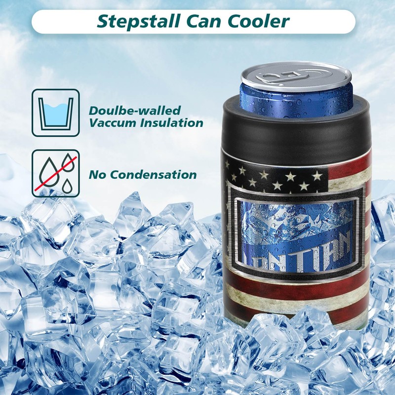 Stepstall 4-in-1 Can Cooler & Bottle Holder with Opener, Double