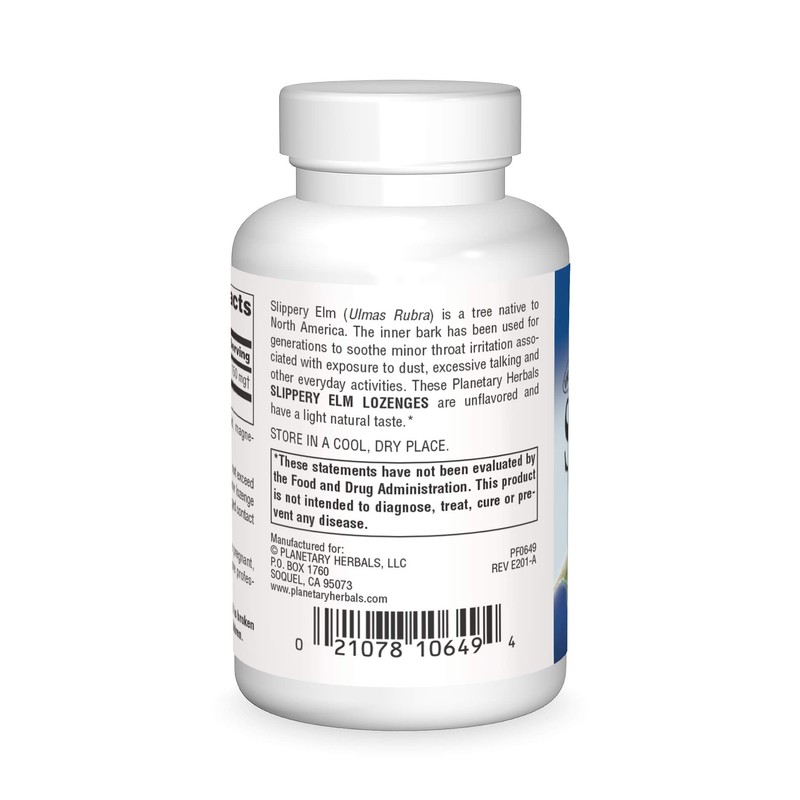 Planetary Herbals Slippery Elm Lozenges, Herbal Throat Support, 100 Lozenge