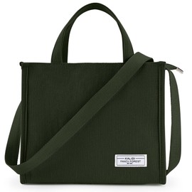 KALIDI Tote Bag Women Large Corduroy Bag Fashion Crossbody Shoulder Tote with Zipper Pockets Women Handbag Big Hobo Purse