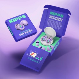 KIPPS Soft Silicon Ear Plugs – Ultra-Comfy Reusable Noise-Reducing Earplugs for Sleep, Meditation, Focus, Travel, Flexible Hearing Protection, Customizable Fit, 4 Tip Sizes XS/S/M/L - Purple Haze