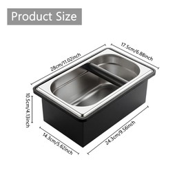 Espresso Knock Box, Stainless Steel Coffee Knock Box Large Capacity Coffee Pucks Container Espresso Machine Tool for Coffee Ground