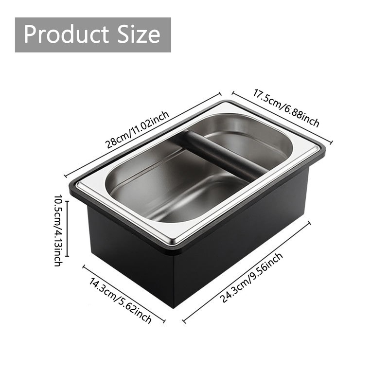 Espresso Knock Box, Stainless Steel Coffee Knock Box Large Capacity