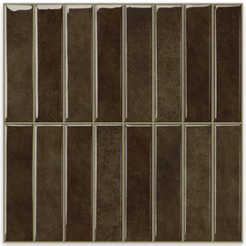 MORCART Peel and Stick Backsplash, 10 Sheets of 11.8"x11.8" - 3D Adhesive Waterproof Wall Tiles for Kitchen, Bathroom, Living Room, Subway Tiles, Dark Brown