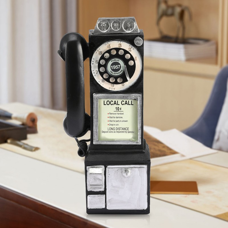 Retro European Style Telephone Model Decor Home Resin Craft Window