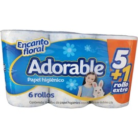 Papel higiénico Adorable Rollo doble hoja de 1 u