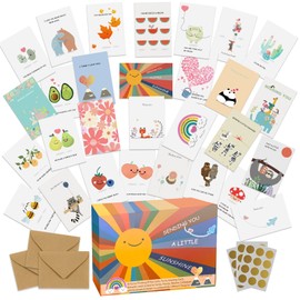 Thinking Of You Cards, 30 Punny Greeting Cards Thinking of You Cards with Envelopes & Stickers, Friendship Cards Different Designed Romantic Cards to Send to Family, Friends, Relative, Colleagues