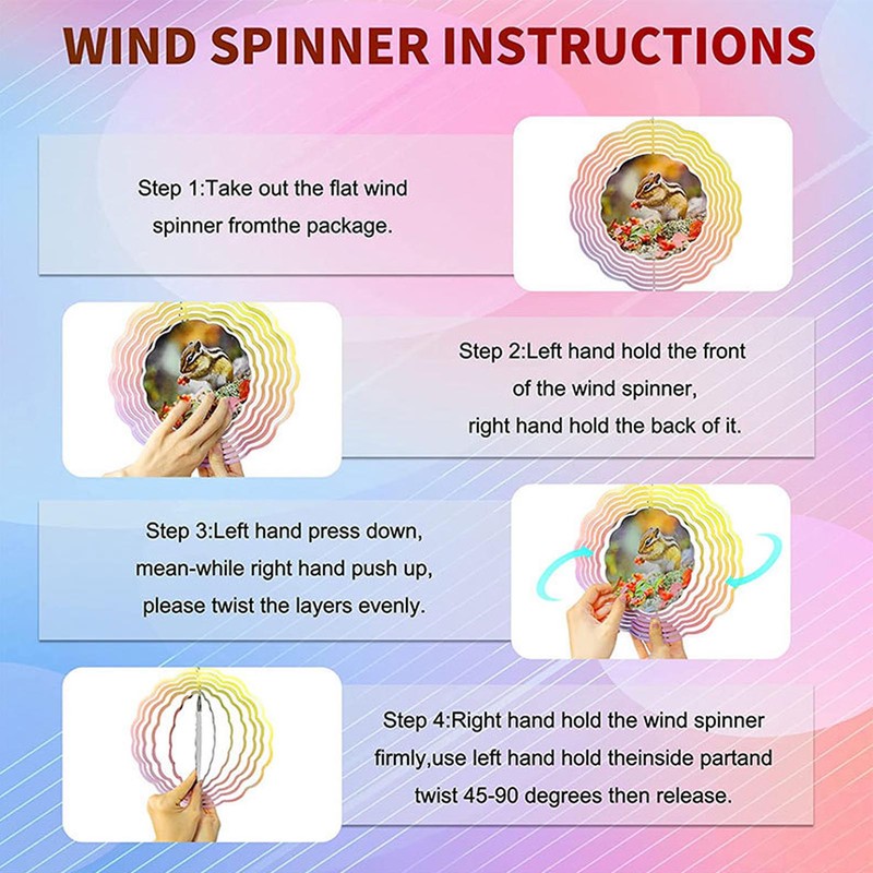 Sublimation Wind Chime Aluminum DIY Blank Wind Turntable for Outdoor