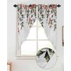 Christmas Red Berries Swag Valance Curtains for Kitchen 28"W x