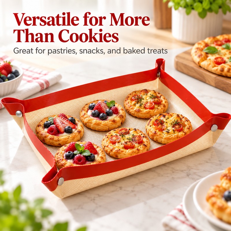 Reusable Silicone Baking Mat for Oven Baking – Nonstick, Snap-Corner