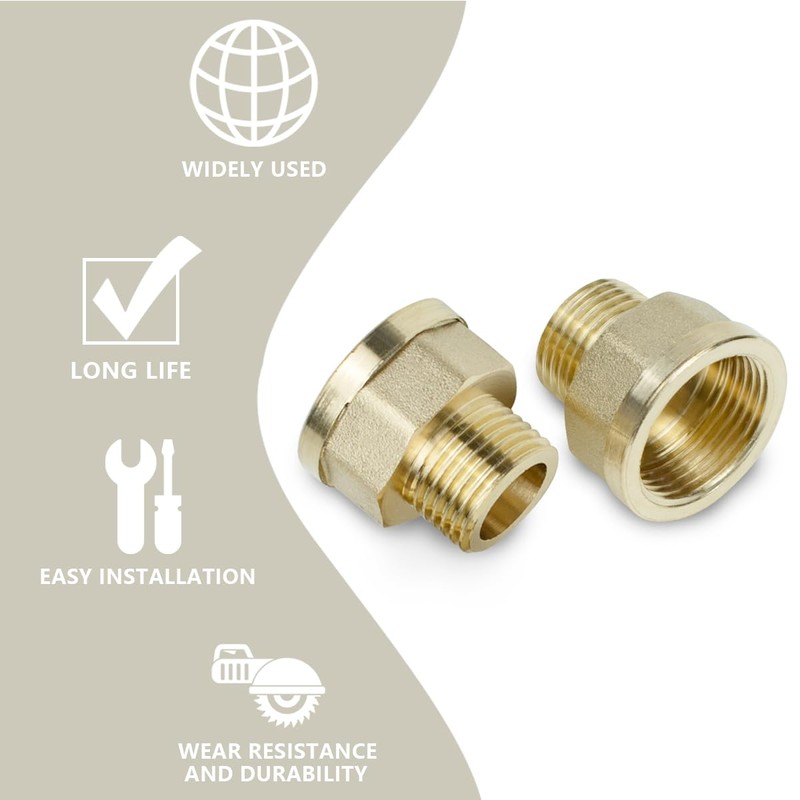 Bwintech 2 Pcs 3/4" Female to 1/2" Male BSP Thread