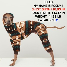 D DOGGY STAR Italian Greyhound Sweater Turtleneck Outfit Nordic Fleece Onesie Clothes Whippet for Dog Coat (XL,Brown Nordic)