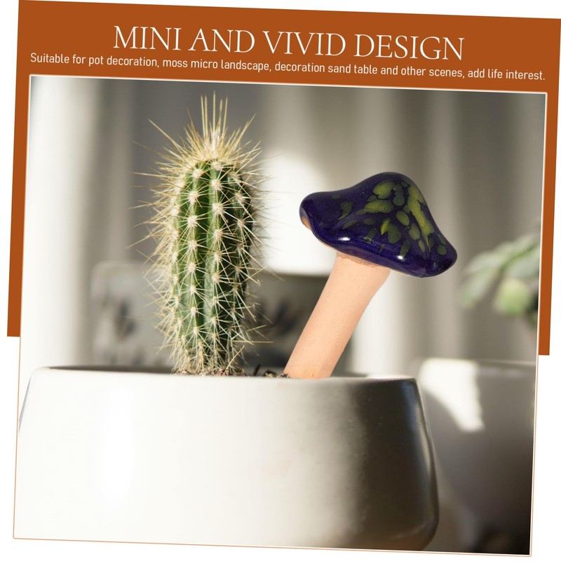 Kisangel Elegant Mini Mushroom Statues 4pc Set Ceramic Mushroom Decor