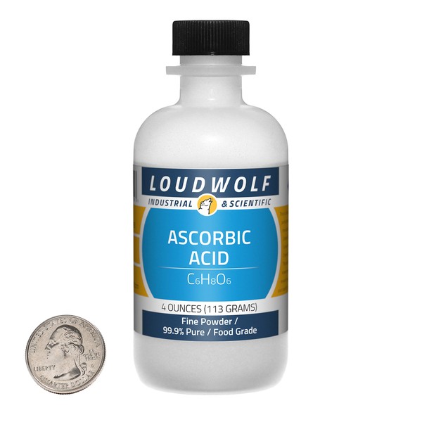 Ascorbic Acid / 4 Ounce Bottle / 99.9% Pure Food Grade/Fine Powder/USA