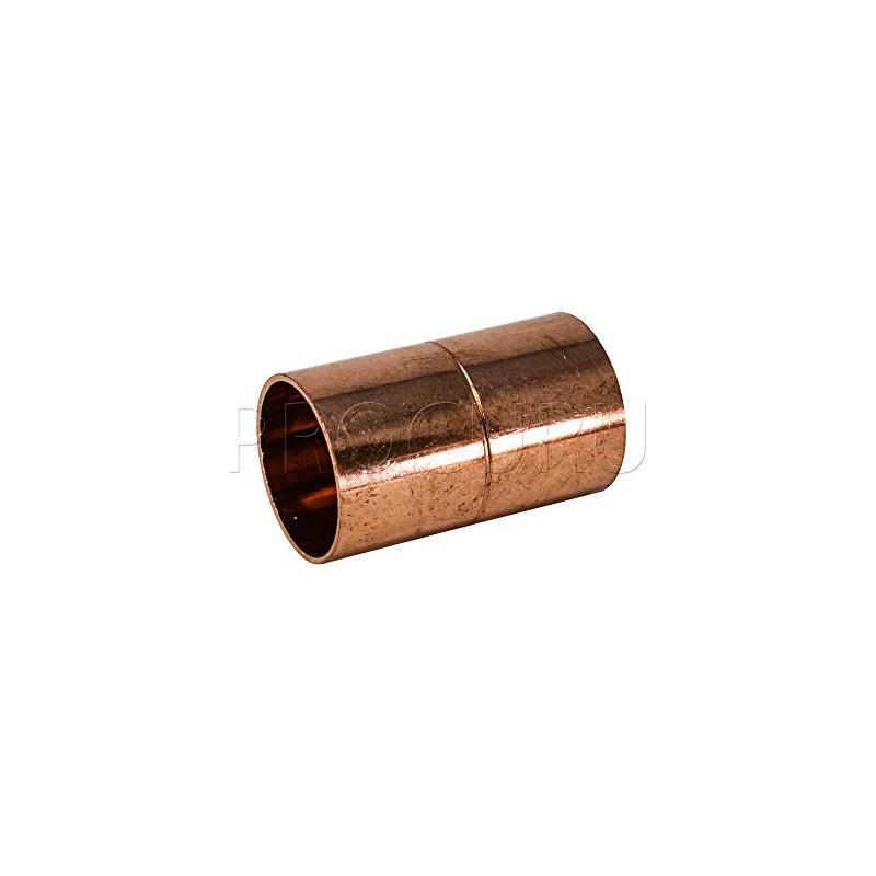 PROCURU 1-Pack 1-1/2 Inch Copper Coupling with Stop (Roll or