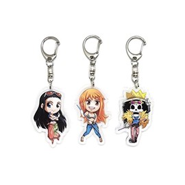 EBTY DREAMS Inc. - Set of 3 One Piec OP Acrylic Keychain Nami, Soul King Brook, Nico Robin v5