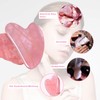 haierdidi Gua Sha Rosenquarz, Gua Sha Stein, 100% Natürliches Jadesteingesichtspflegewerkzeug,
