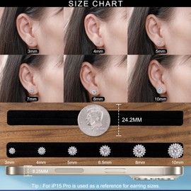 E-EMERMAKING Moissanite Stud Earrings 0.2CT-8.0CT 18K White/Yellow Gold Plated D Color VVS1 Clarity Brilliant Round Cut Lab Created Diamond S925 Sterling Silver Hypoallergenic Stud Earrings for Women