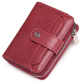 FALAN MULE Purses for Women RFID Blocking Small Compact Bifold Women's Wallet Zipper Coin Pocket Ladies Purse with ID Window