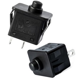 KidsEnergy 2 Pcs 2 Pin 6 Pin Foot Pedal Switch, Push Button, Plunger Actuator, Manual Operation, Black, 2 Count