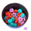 Assorted Fruit Flavored Crunchy Candy Coated Gummy Candy Rings -