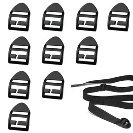 YJFY Pack of 10 Bridge Buckle Strap Buckle Clamp Ladder Buckles Ladder Buckle Threads Do Not Need to Be Removed Adjustable for Backpack Straps, Suitcase Straps, Outdoor Sports, etc., black