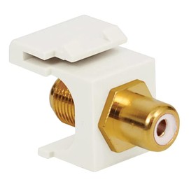 ICC RCA to F-Type Modular Jack with White Insert and Gold Plated Connector in HD Style, White