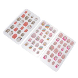 Baluue 72pcs Nail Patch Nails False Nail Art Nails Stickers Fingernail Decoration Little Nails False Nail Fake Nails Short Nail DIY Sticker Decals Colorful Abs