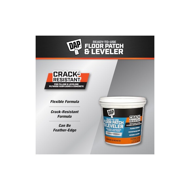 DAP Flexible Floor Patch and Leveler, Light Gray, 32 Oz