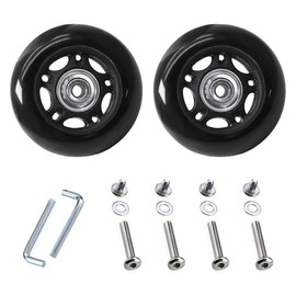 64 x 18mm 2 Pcs Luggage Suitcase Replacement Wheels, Rubber Swivel Caster Wheels Bearings Repair Replacement Parts for Carry-on Roller Bag, Suitcase Bag, Trolley Bag