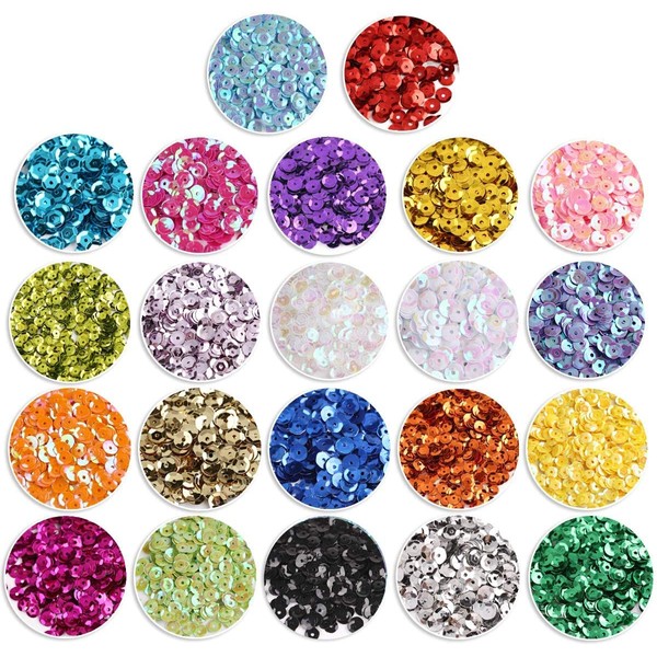 CCINEE 22 Assorted Color Cup Sequins for Sewing Craft Supply