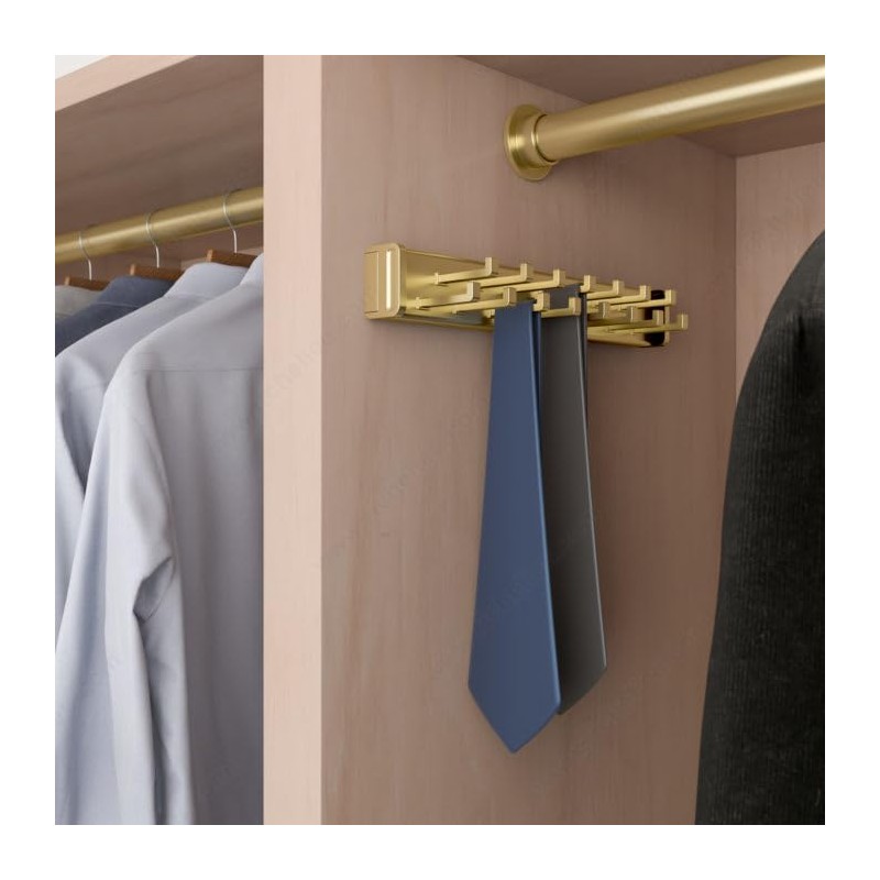 15-Hook Designer Wardrobe Reversible Closet Belt Rack with 11.22 Inch