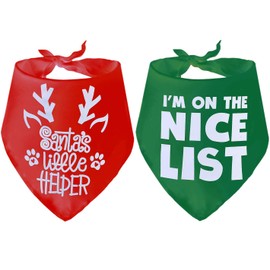 JPB 2 Pack Dog Christmas Bandanas for Puppy Cat, Christmas Outfits for Dogs