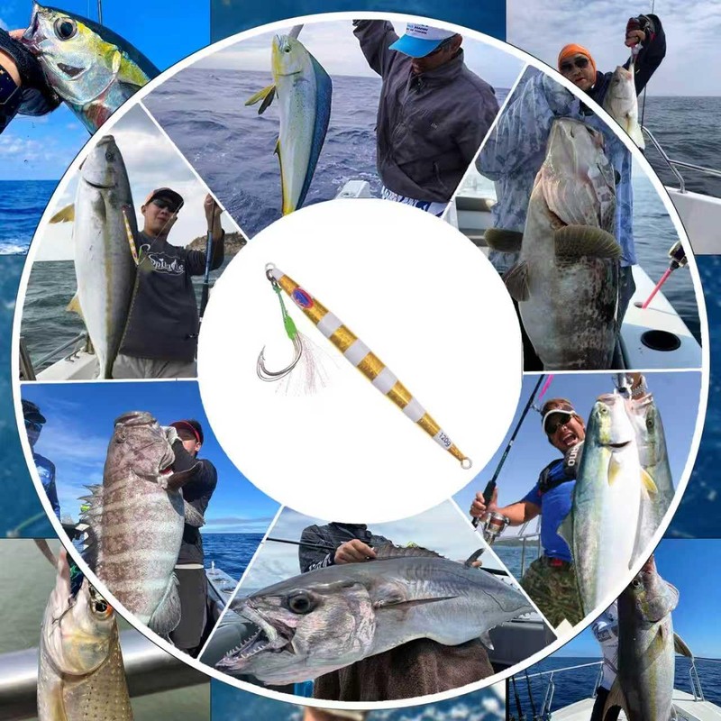 Sinking Fishing Lures, CREOASIS 3pcs 120g/150g/200g Metal Hard Spinner Fish