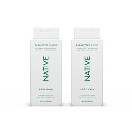 Native Body Wash Contains Naturally Derived Ingredients | For Women & Men, Sulfate, Paraben, & Dye Free Leaving Skin Soft and Hydrated | Eucalyptus & Mint 18 oz - 2 Pk