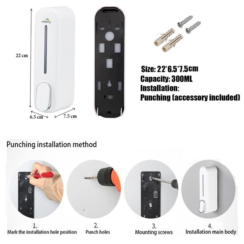 Dolphy Soap Dispenser 300ML - White