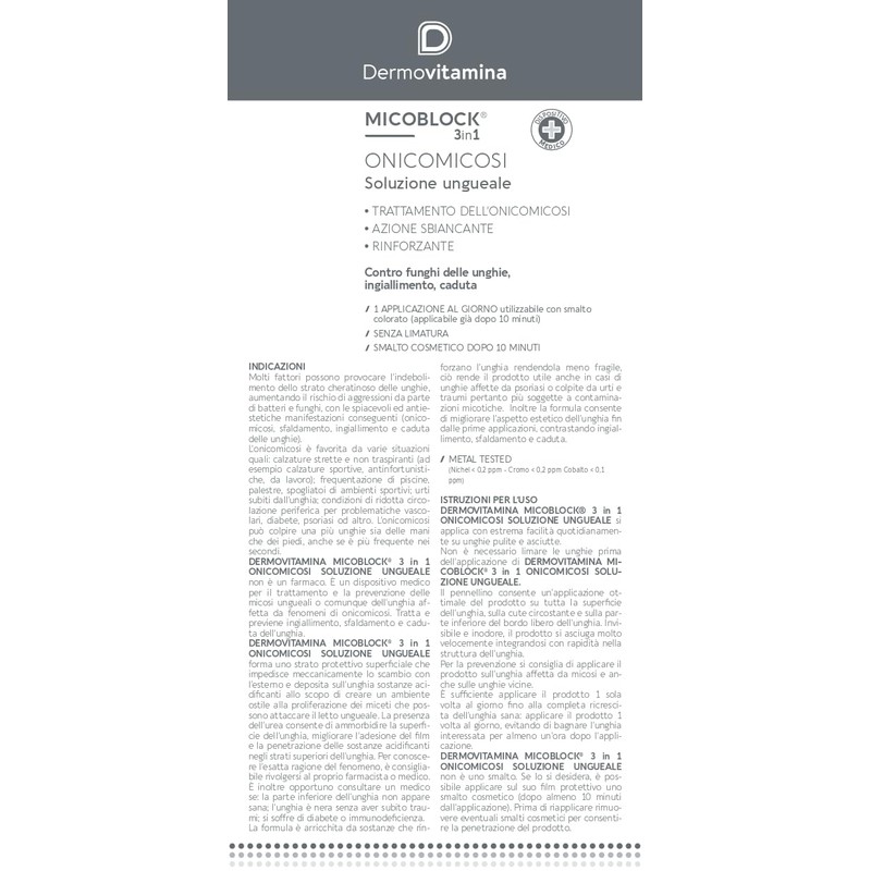 Dermovitamina - Micoblock 3in1 Onicomicosi Gel 7ml e Smalto Nude