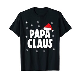 Men's Papa Claus Funny Outfit Family Christmas T-Shirt, black