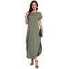 Women's Summer Casual Loose Sundress Long Dress Short Sleeve Crewneck