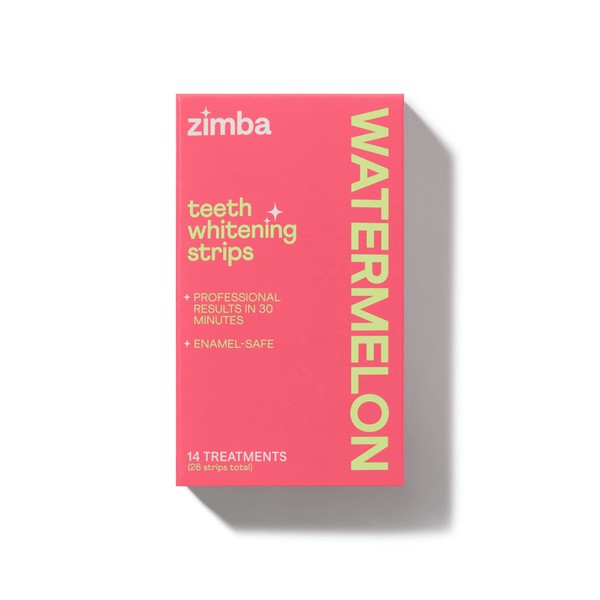 Zimba Watermelon Flavored Teeth Whitening Strips | Vegan, Enamel Safe