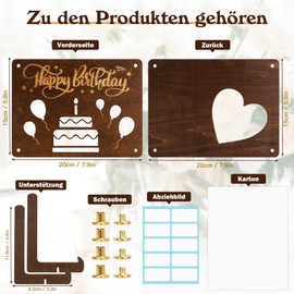 MestectPET Geldgeschenke Geburtstag, Geburtstagsgeschenk für Männer Frauen, Geldgeschenke Verpackung, Geschenke aus Holz Dekoration für Ständer