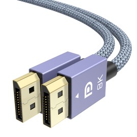 Meliya 8K DisplayPort Cable 1.4, 6.6ft DP Cable (8K@60Hz, 4K@144Hz, 2K@240Hz) 32.4Gbps High Speed Braided DisplayPort for HDR,HDCP,FreeSync,G-Sync,Gaming Monitor,Graphics,PC,TV,Laptop (6.6 Feet)