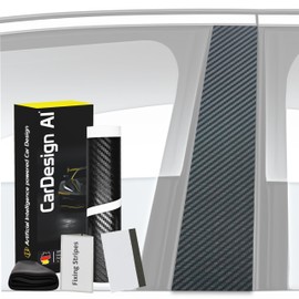 Decorative trim suitable for VW Touareg 1 I (7L) 2002-2006 (5-door, SUV): paint protection film for B-C pillar cover left/right front door/back door (carbon design)