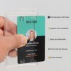 BETOOM 3 Pack Hard Plastic Badge Holder-Vertical Heavy Duty ID