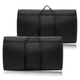 KUIZHEN Large Storage Bags, 2 Pcs 180L Waterproof Luggage Bag Waterproof Heavy Duty 600D Oxford Moving Bags For Bedding Duvets Pillows Laundry Clothes or Moving home Black