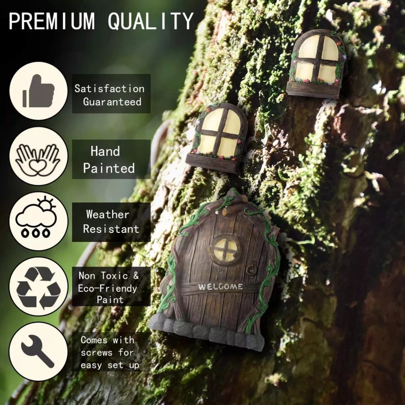 FS Puerta De Hadas Para Decoraciones Árboles Accesorios Jardin